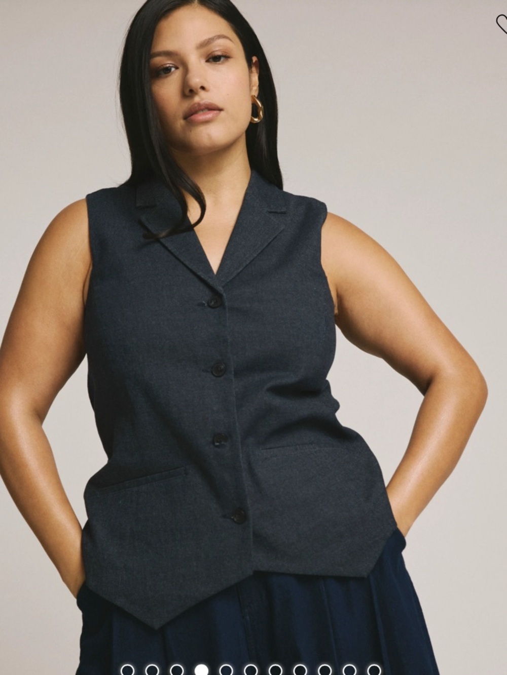 Universal Standard Edwin Denim Look Vest In Dark Indigo